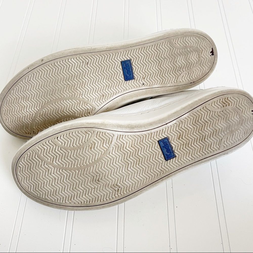 kate spade White Leather Sneakers with Gold Heel Detail - Picture 7 of 10